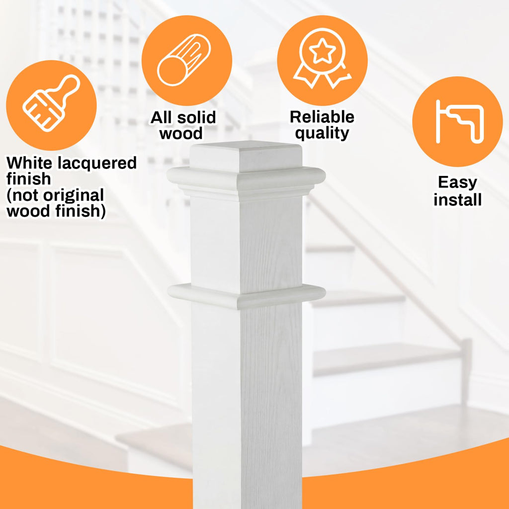 Newel Post 3.5 x 48 in Solid Poplar Notched Interior Stair Post