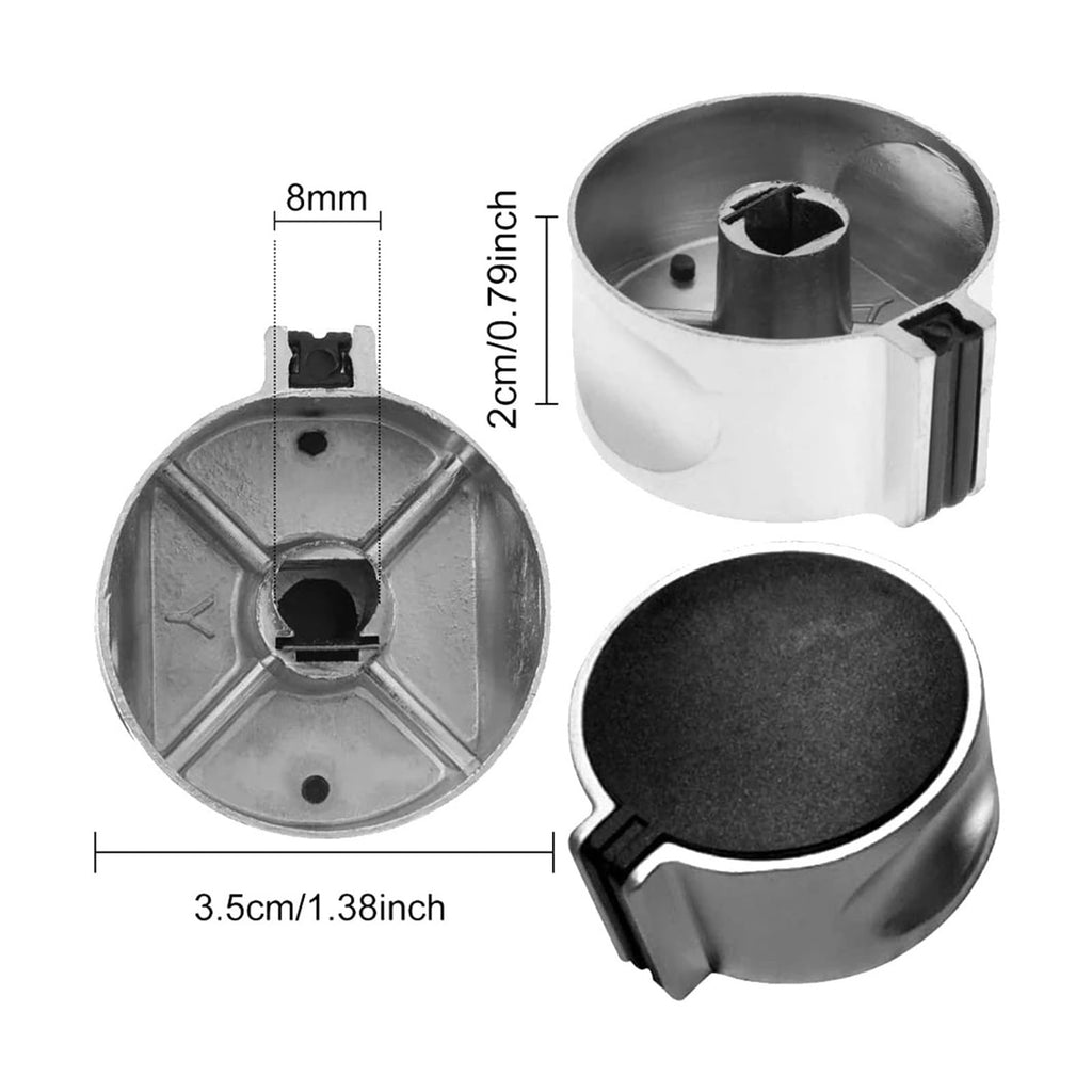 8 Pack Gas Stove Knobs 8mm Cooker Control Switch Oven Knob Stove Burner Knob For Kitchen Replacement Accessories