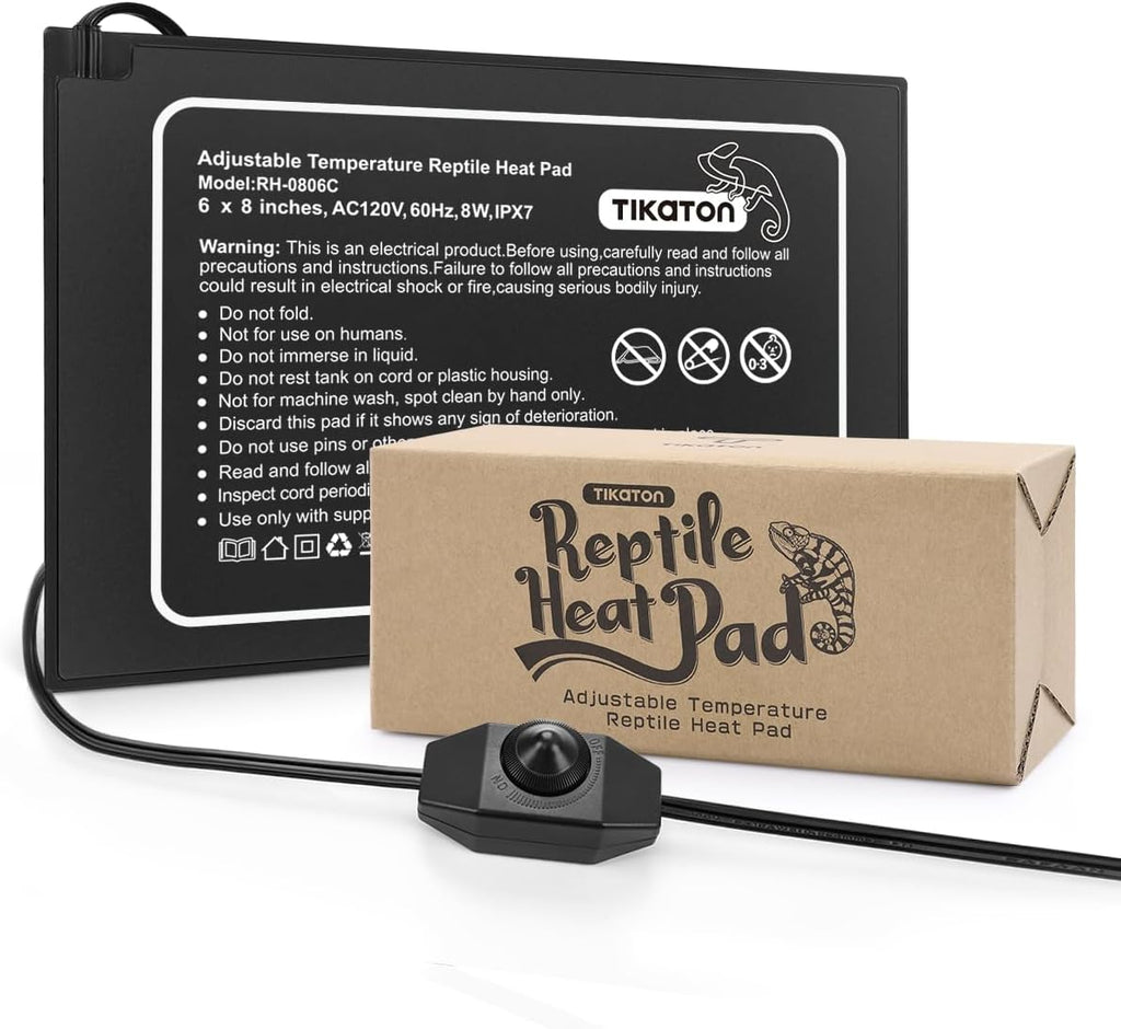 Reptile Heat Pad - Adjustable Temperature Under Tank Heater for 10-20gal/30-40gal Tank, Terrarium Heat Mat for