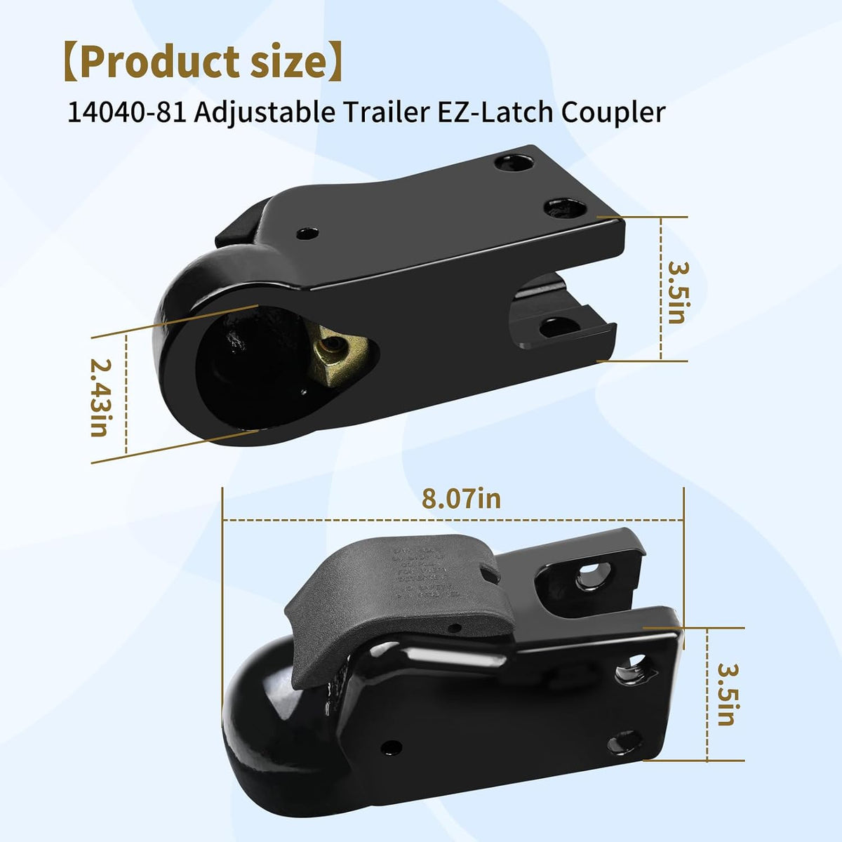 2-5/16" Ball EZ Latch Trailer Coupler Fit Demco 14040-81