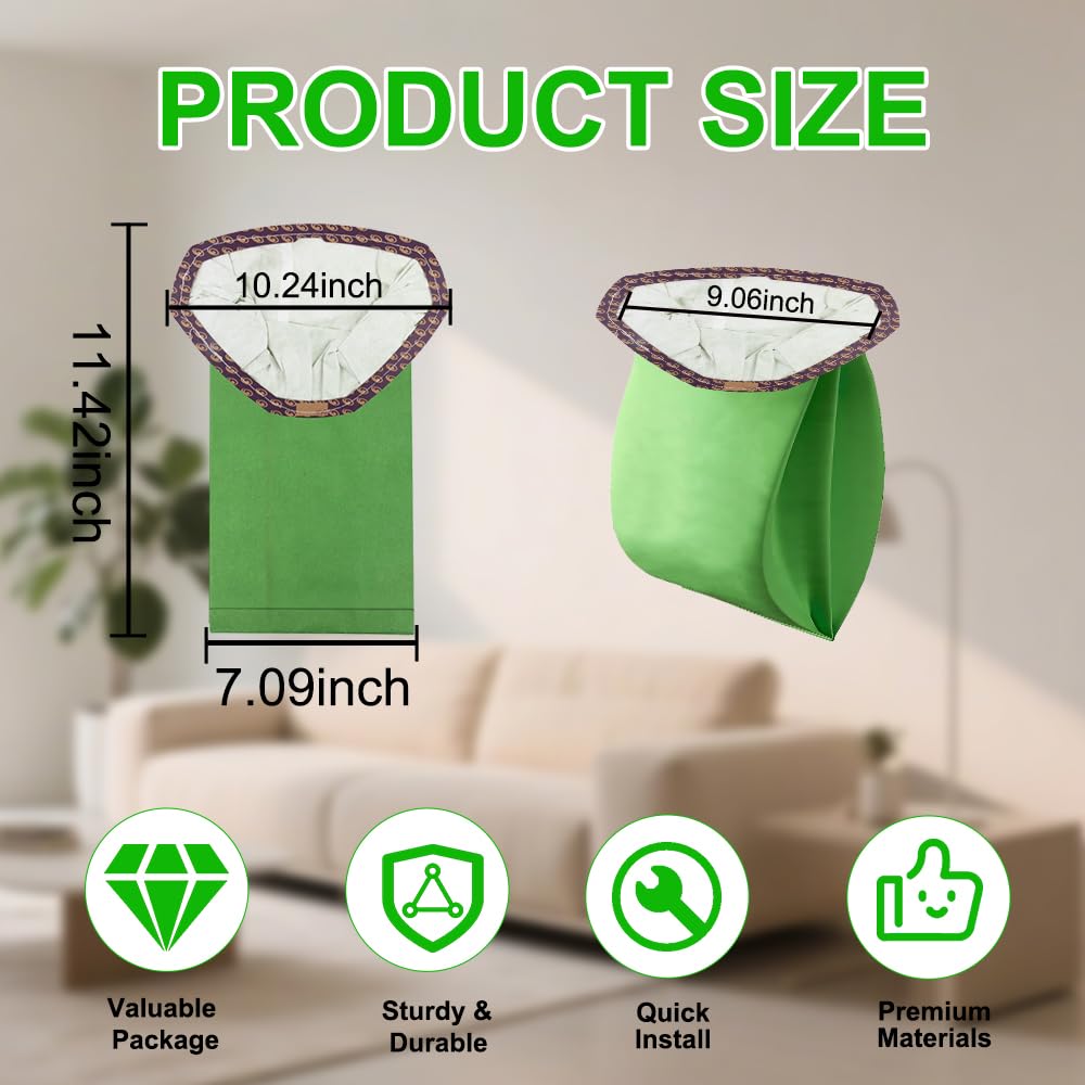 5 Pack 107314 Backpack Vacuum Bags Compatible with ProTeam 6 QT Vacuum