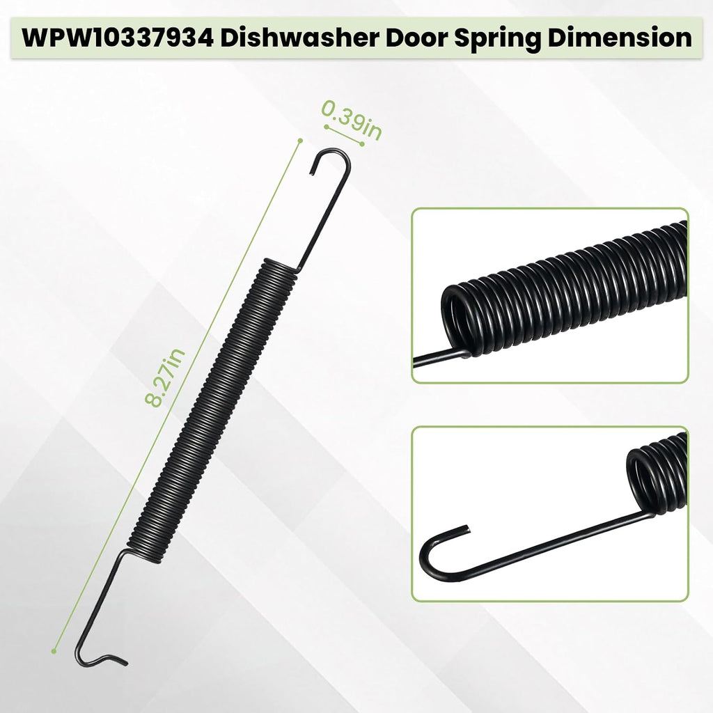 WPW10337934 Dishwasher Door Spring Replacement for Whirlpool, Kenmore, KitchenAid, Maytag - Replaces AP6019831, PS11753142, W10462694