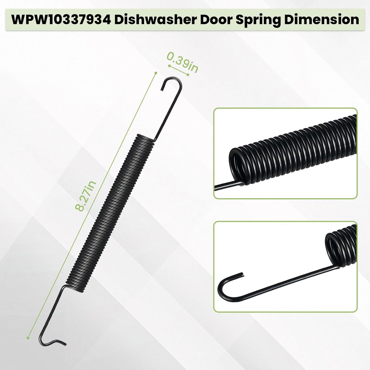 WPW10337934 Dishwasher Door Spring Replacement for Whirlpool, Kenmore, KitchenAid, Maytag - Replaces AP6019831, PS11753142, W10462694
