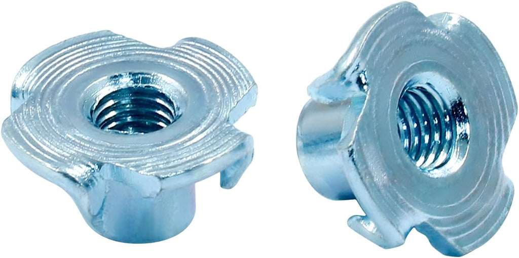 Hitefu M5 X 8mm T-Nut, 4 Pronged, Zinc Plated, 60Pcs