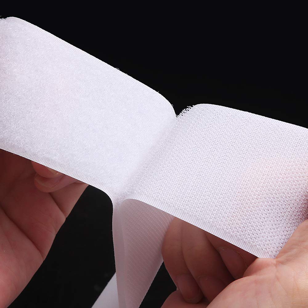 3/4 Inch Width Sew on Hook and Loop Tape, White, 37ft