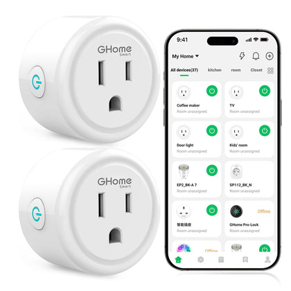 Plug, WiFi Smart Plugs Compatible with Alexa and Google Home, Smart Outlet Timer with APP Remote Control, 2.4GHz