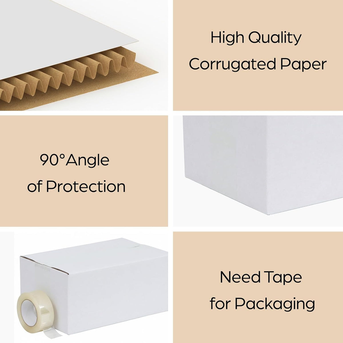 9x6x4 Shipping Boxes Set of 30, White Corrugated Cardboard Box