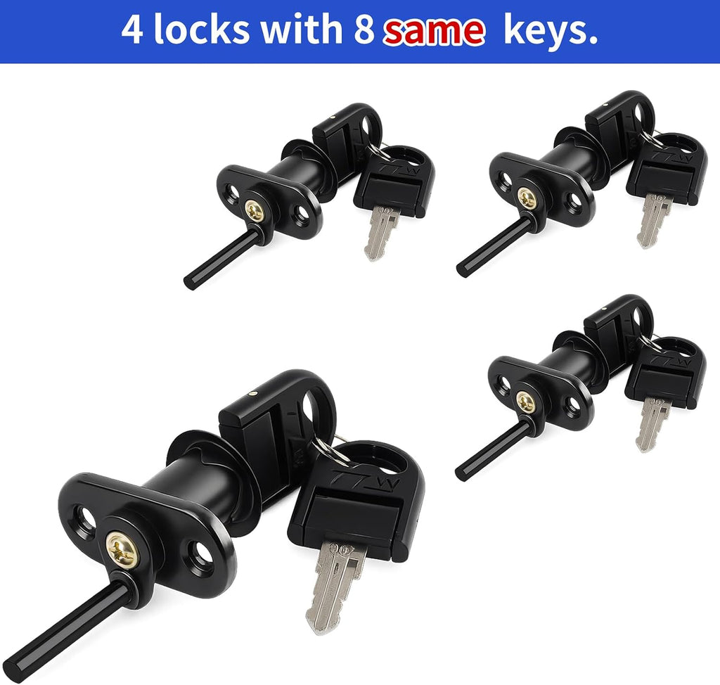 4 Pcs - Zinc Alloy Drawer Lock with Keys File Cabinet Lock Replacement, Desk Locks File Cabinet Lock for Wardrobe