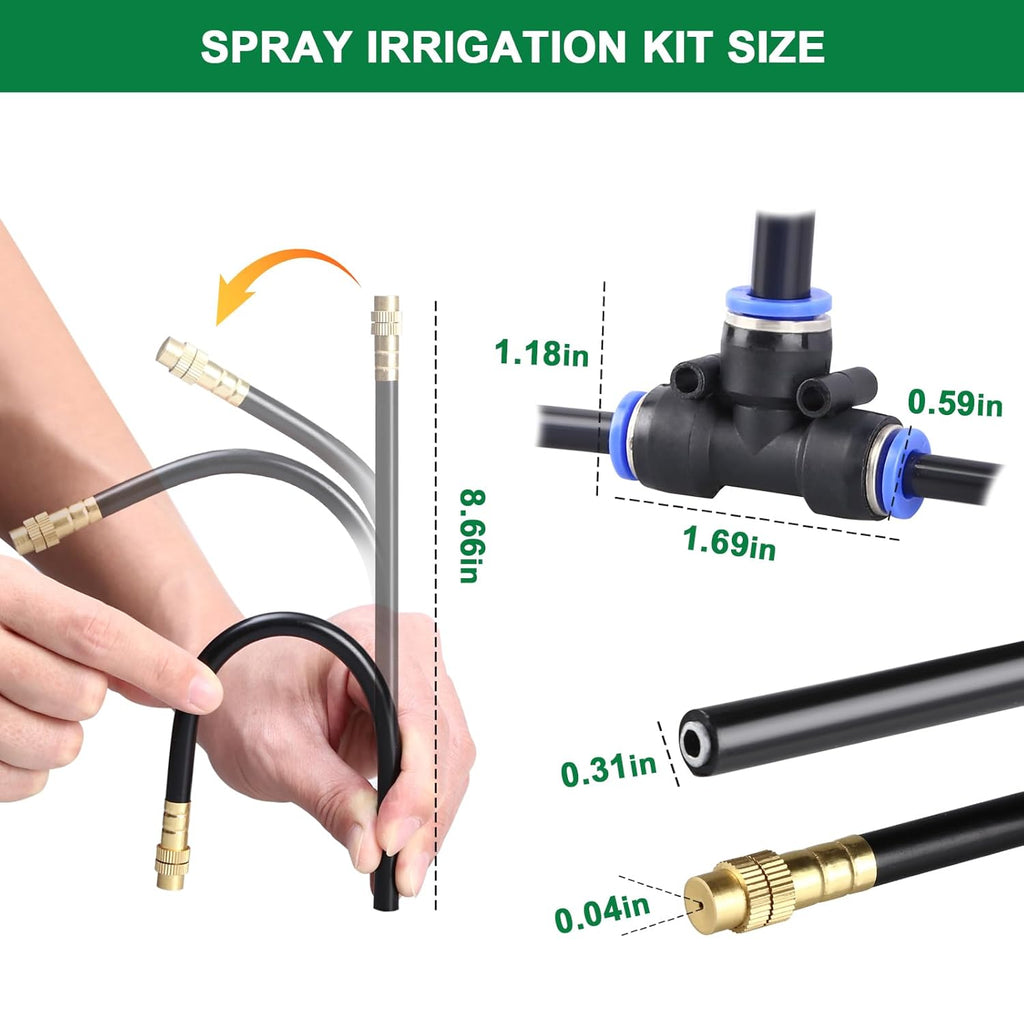 Drip Irrigation System, 2026-Upgrade 100Ft 1/4" Garden Watering System with 24 Pcs 360° Adjustable Copper Nozzles