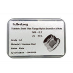 FullerKreg M4 x 0.7 Hex Flange Nylon Insert Lock Nuts, Pack of 25