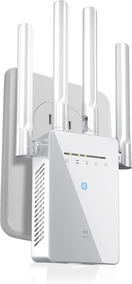 WiFi Extender Signal Booster with Ethernet Port, Wide Coverage WiFi Repeater for Home
