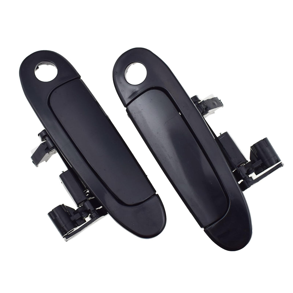 Front Left & Right Exterior Outside Door Handles w/Keyhole Black Pair for Toyota Echo 2000-2005