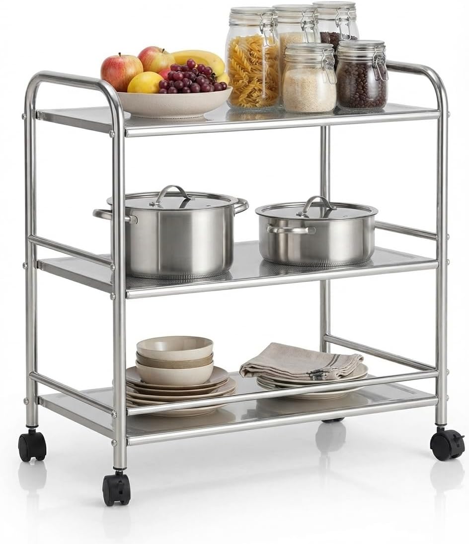 Heavy-Duty NSF 201 Stainless-Steel Rolling Cart