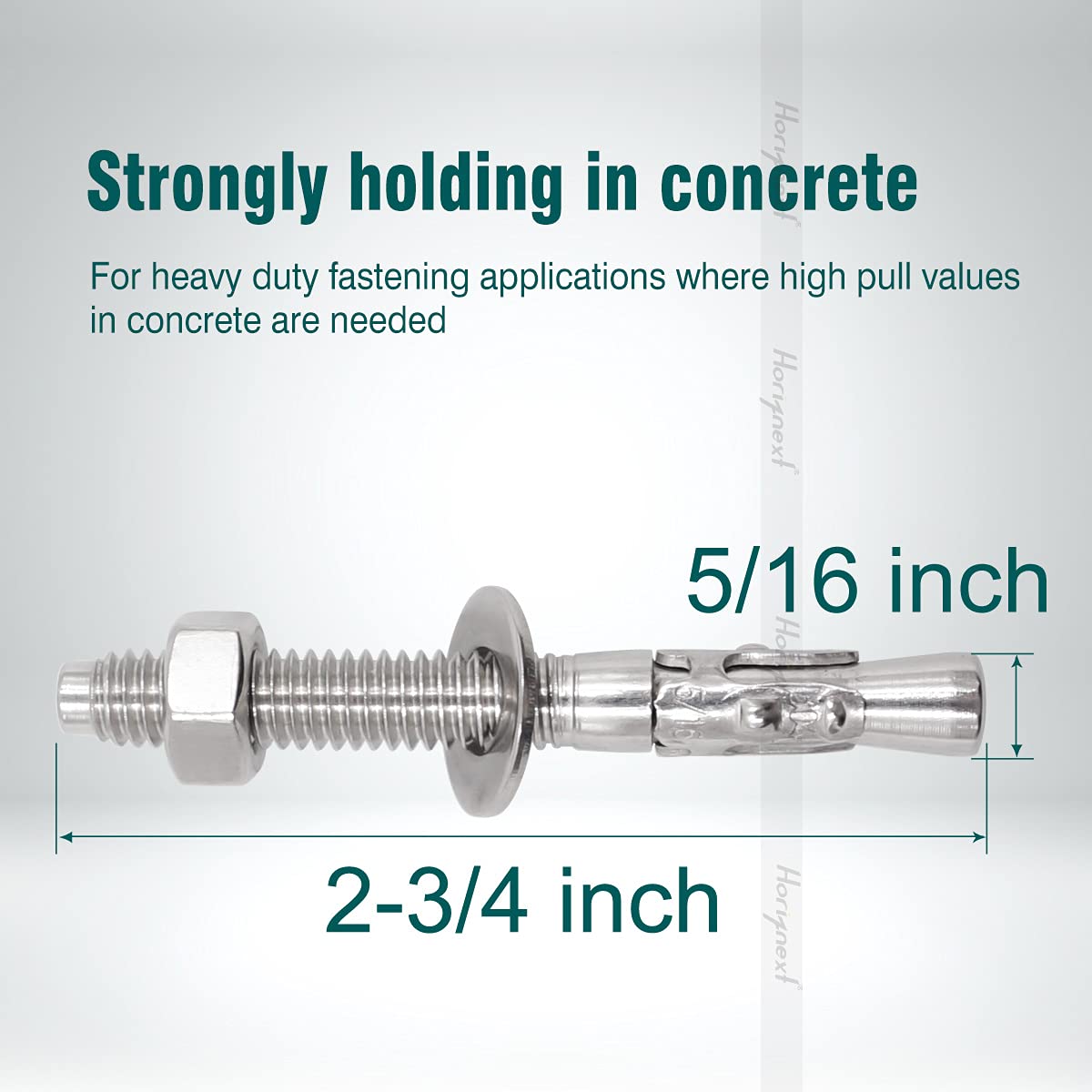 Concrete Anchors 5/16, Wedge Anchors for Concrete&Anchor Bolts | For mounting fence posts, railings,equipment bases