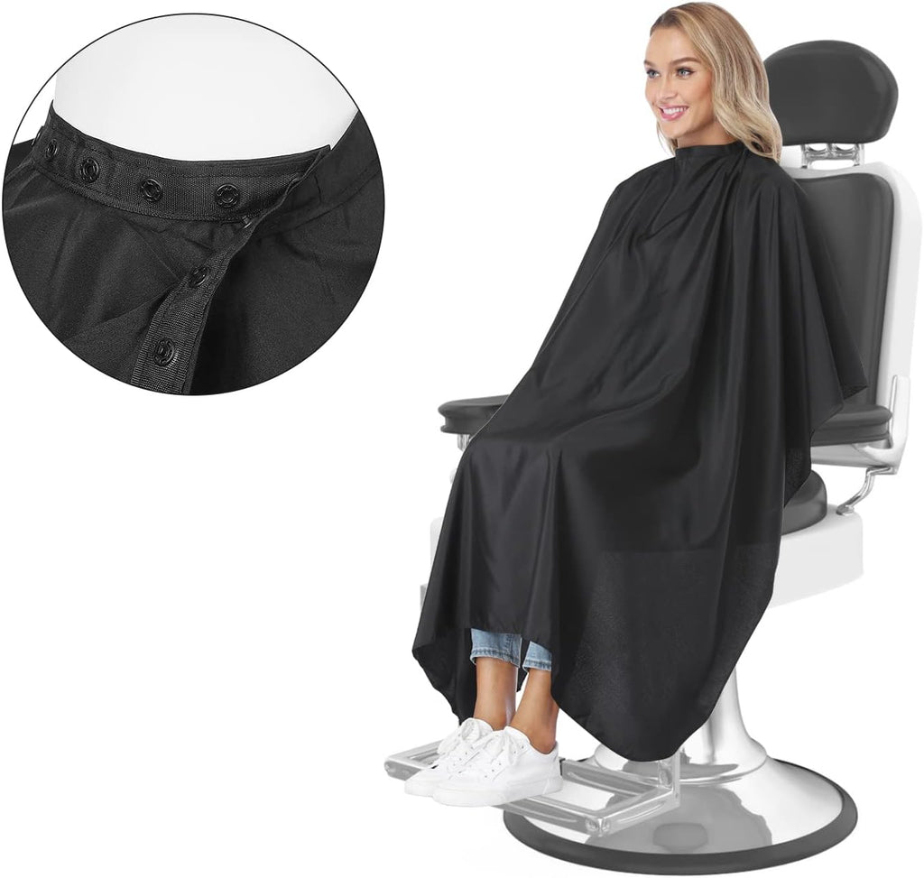 Professional Salon Barber Cape for Men/Women, 47 In x 55 In | Waterproof, Adjustable Snap Closure, Universal Size