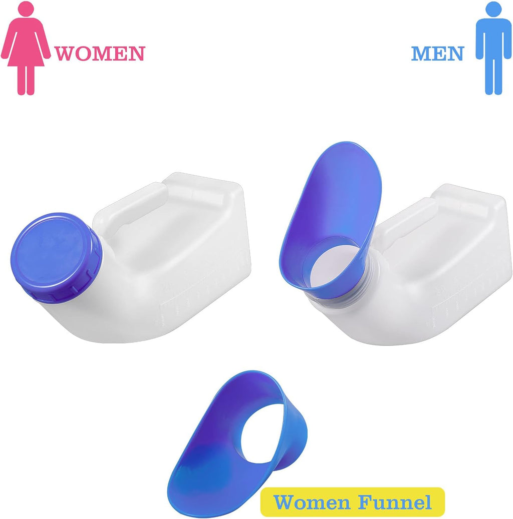 Unisex Urinal, Portable Pee Bottle with a Sealed Lid and Funnel for Elderly Patients Driver Traveler Camping Outdoor