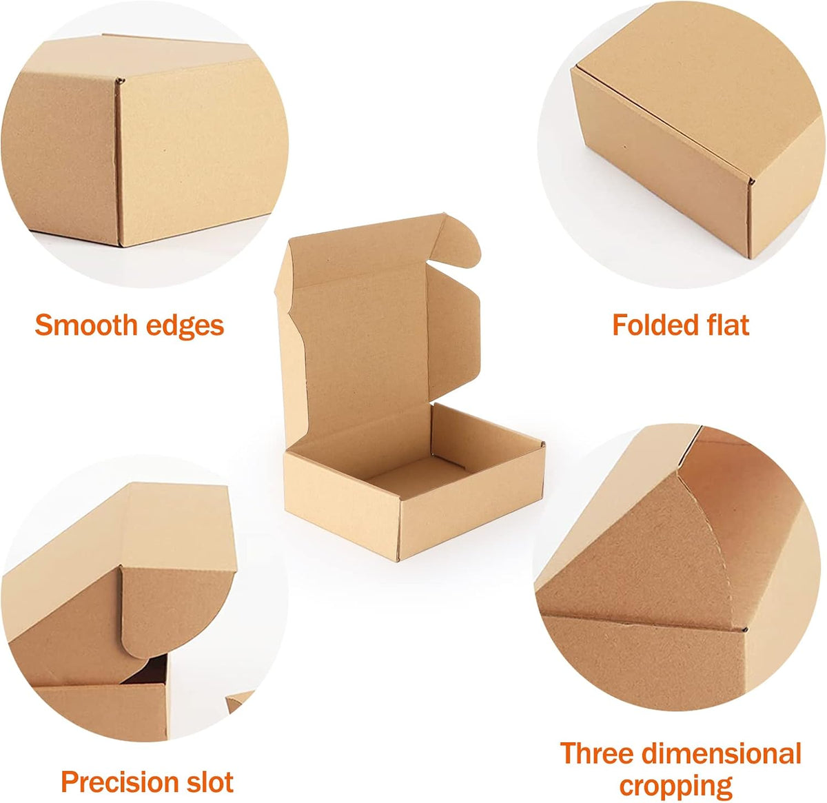 50 Pack 7x5x2 inch Small Shipping Boxes, Brown Mailing Boxes