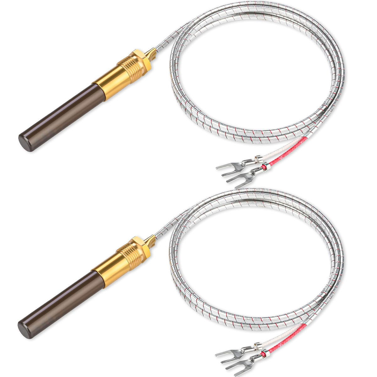 Yncotte Gas Fryer Thermocouple 36 Inch, 2PCS Thermopile Replacement Fryer Parts for Pitco 60125501, Gas Fryer Replacement Assembly for Elite Imperial Frymaster Dean