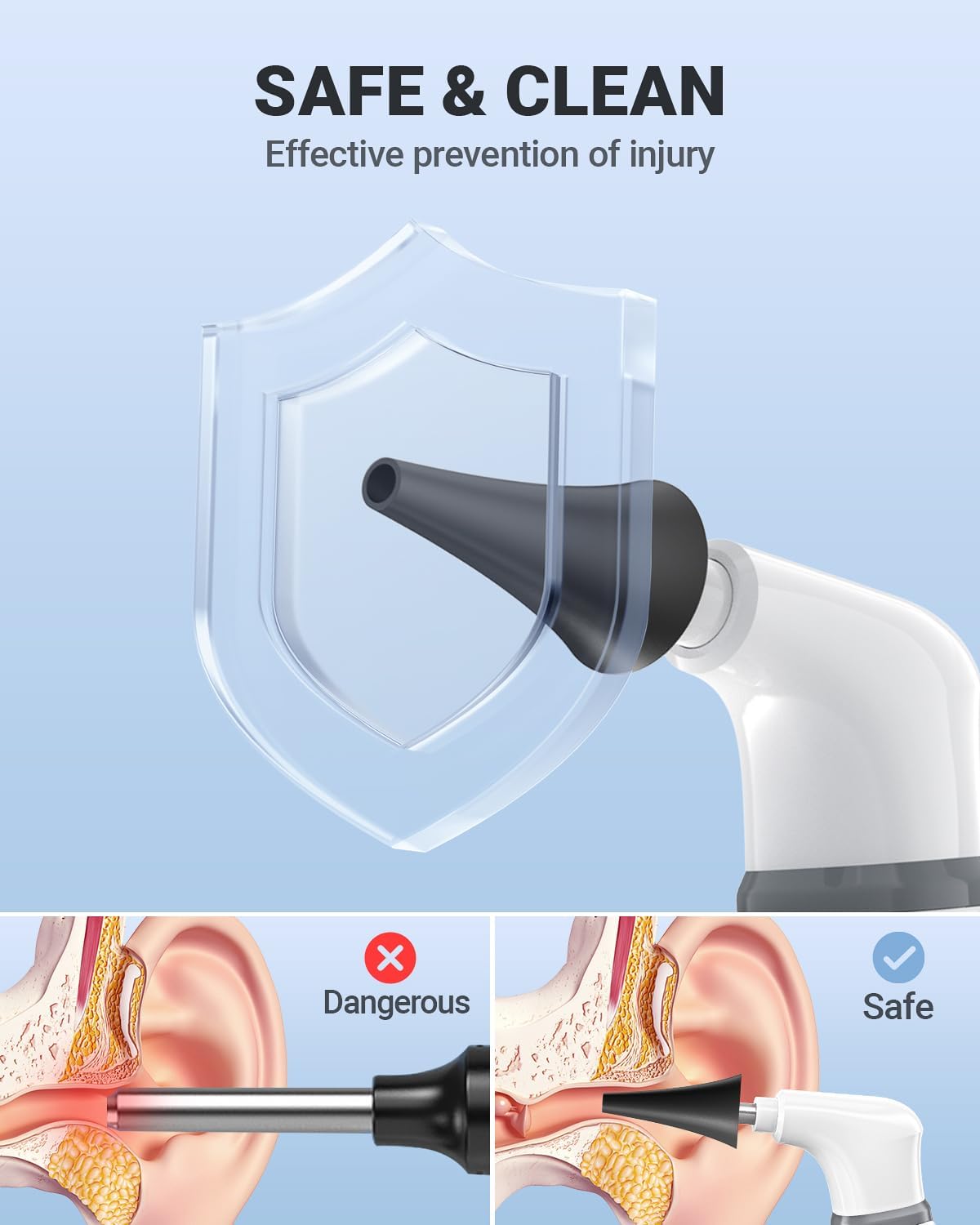 Wireless Otoscope with Gyroscope, 3.9mm Ear Scope Camera