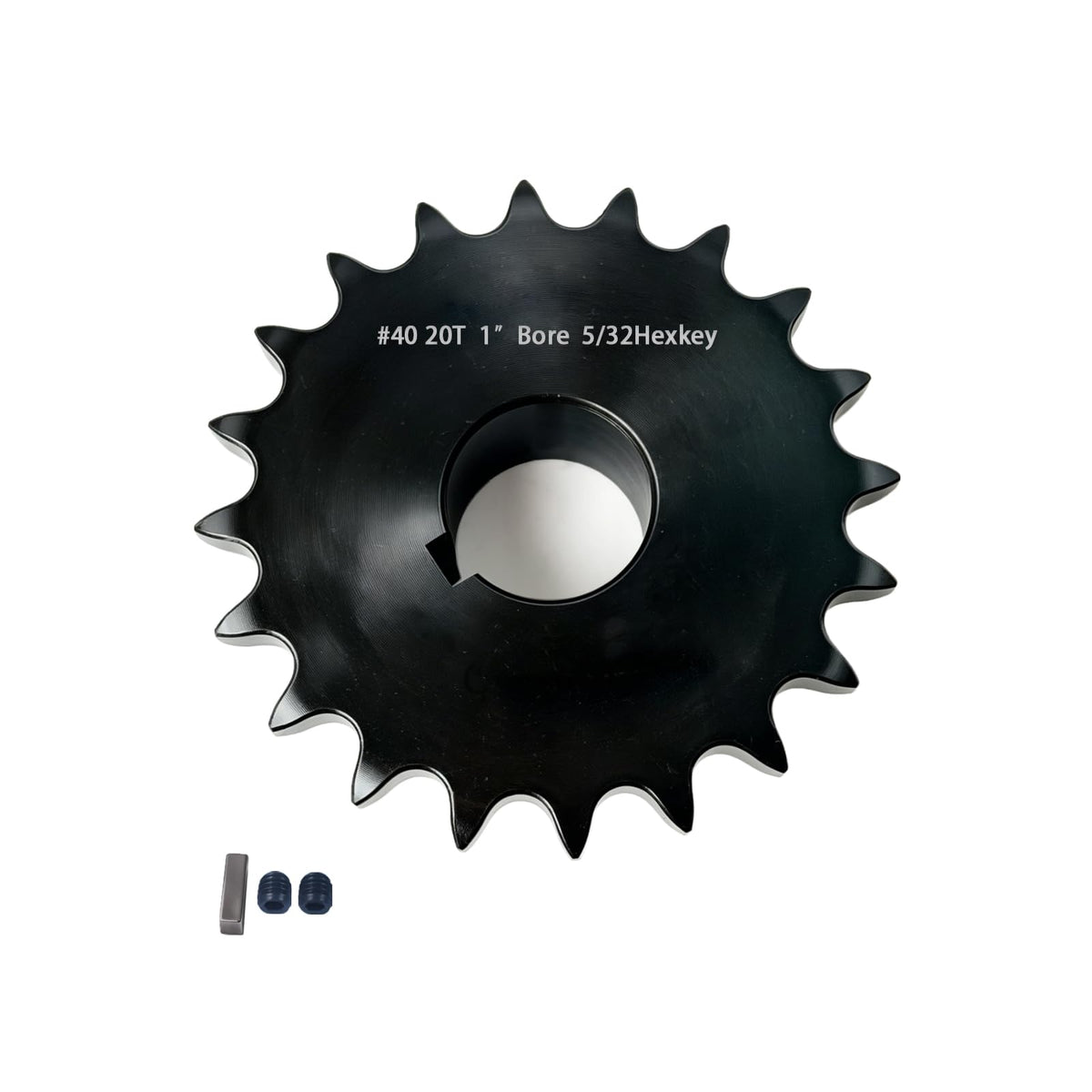 #40 Sprocket 20T 1" Bore Hardened Black Oxide