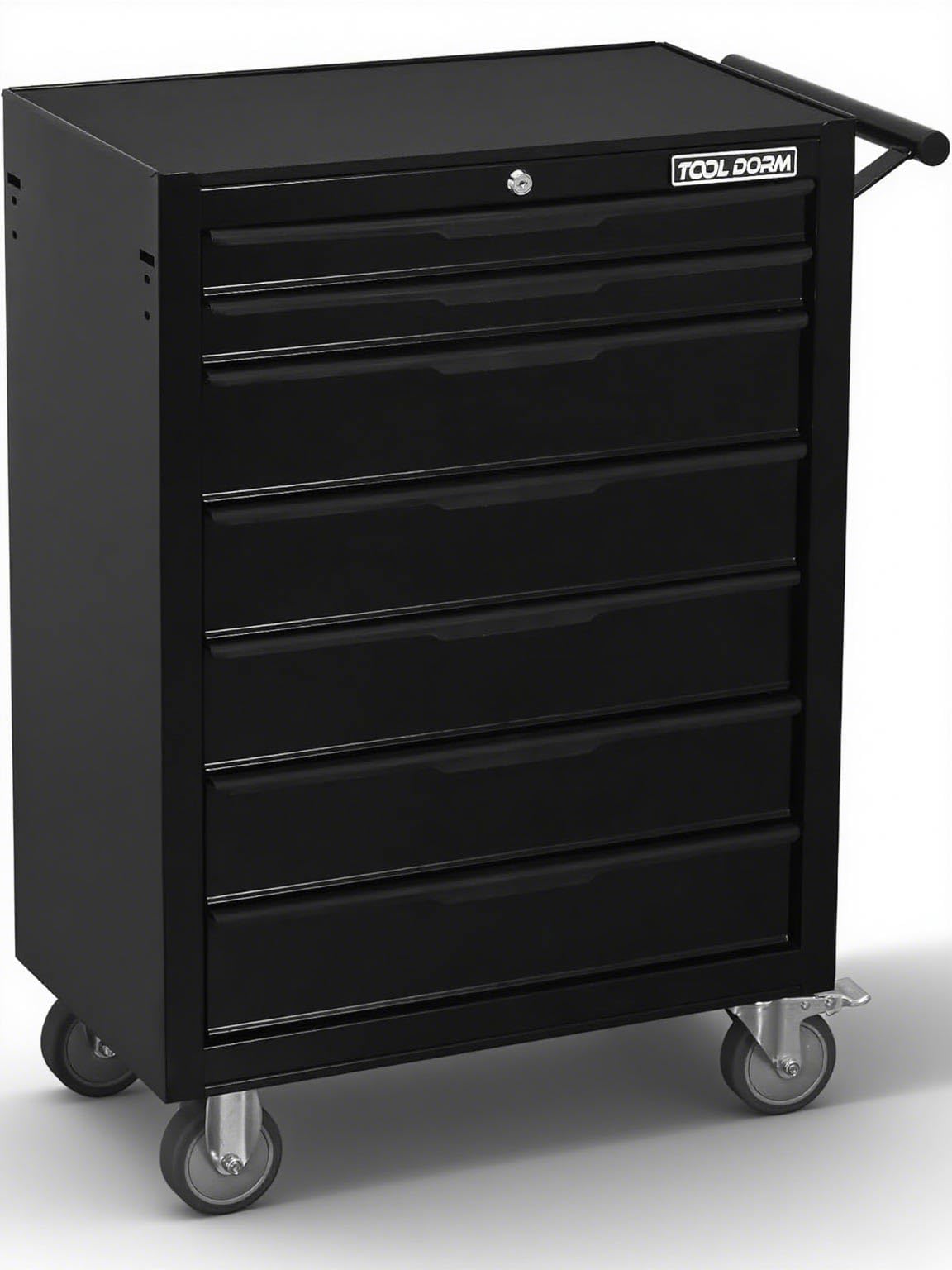Rolling Tool Chest, 7-Drawer Small Tool Cabinet, Metal Tool Box with Wheels & Locking System, Ergonomic Push-Pull