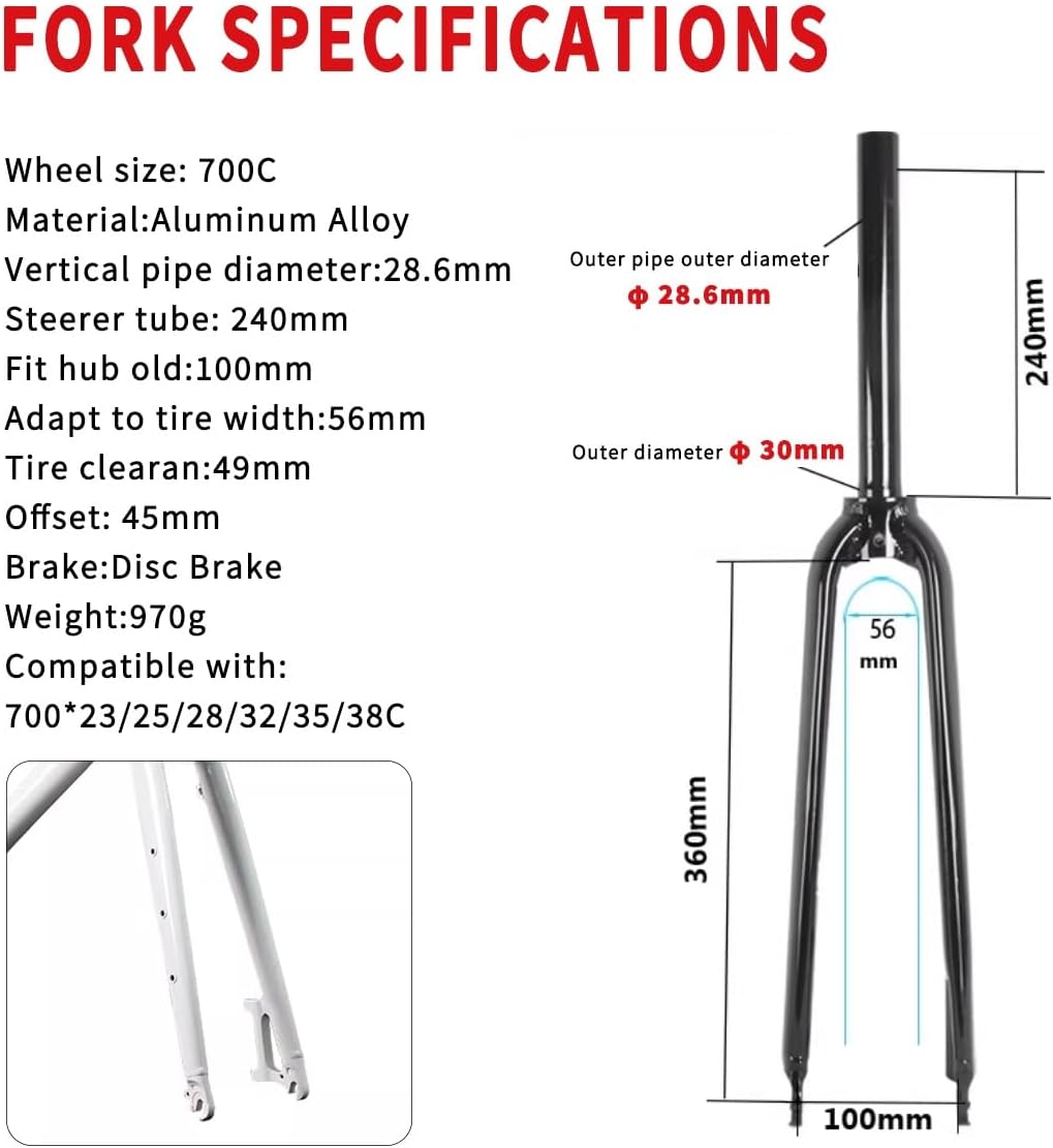 Gravel Road Bike Frameset 700C Disc Brake Aluminum Alloy Bicycle Frames 47cm Cyclocross Bike Frame with Fork Routing