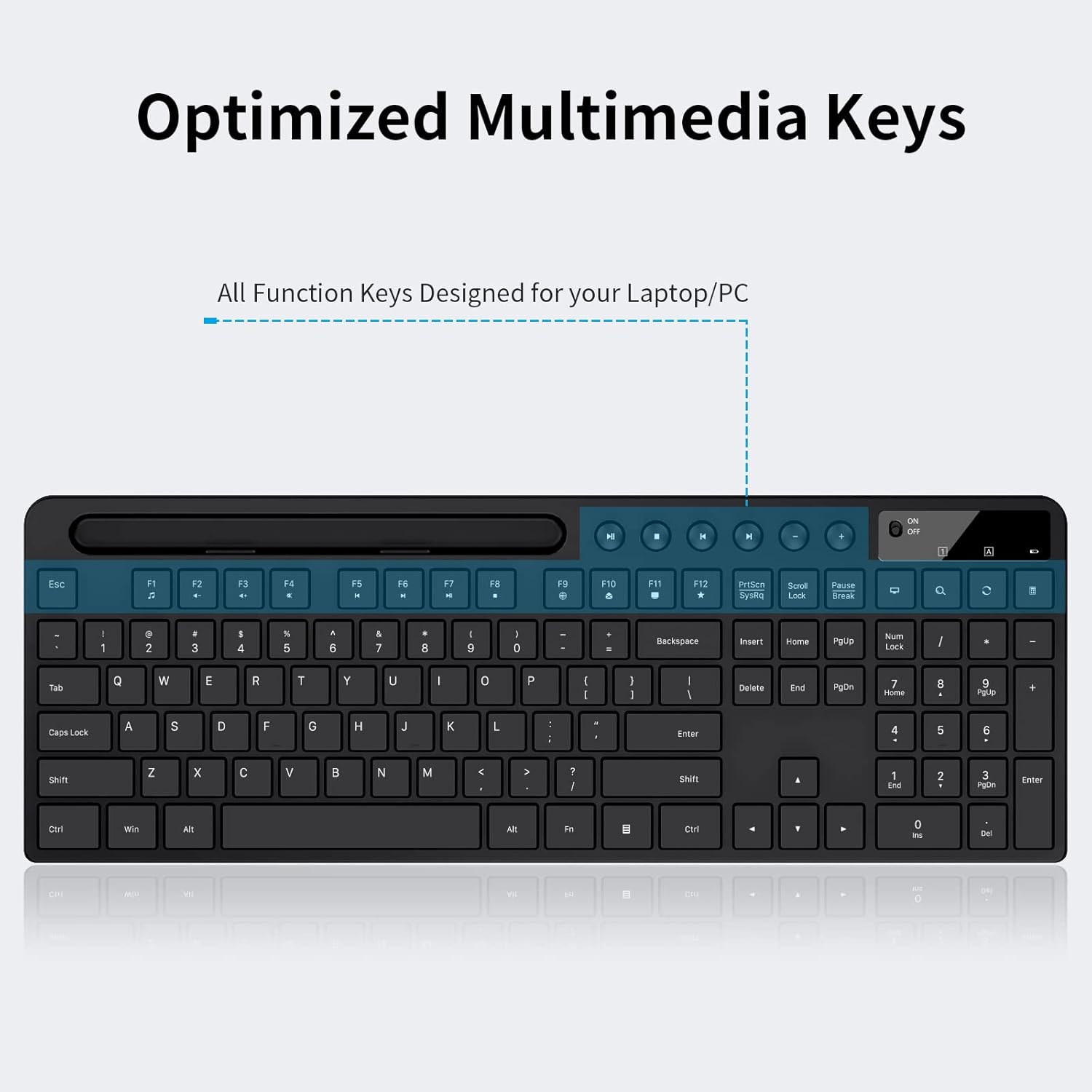 Wireless Keyboard and Mouse Combo, MARVO 2.4G Ergonomic Wireless Computer Keyboard with Phone Tablet Holder, Silent