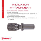 Starrett Indicator Attachment for AGD Lug Backs, 1/4" O.D. One End