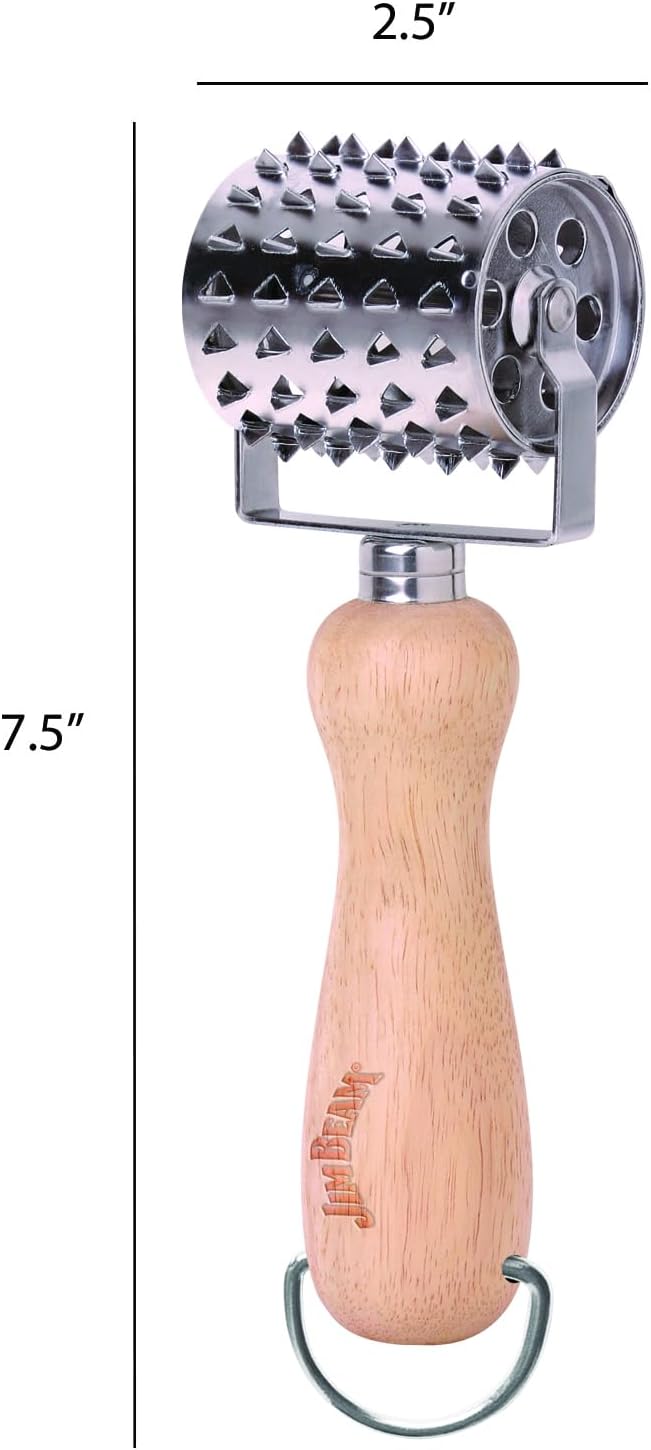 Style Asia Jim Beam JB0150 Rolling Vintage Style Meat Tenderizer, Silver
