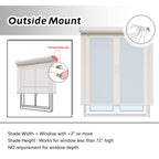 Light Filtering Roller Shades for Indoor Windows, 25"W x 72"H, White