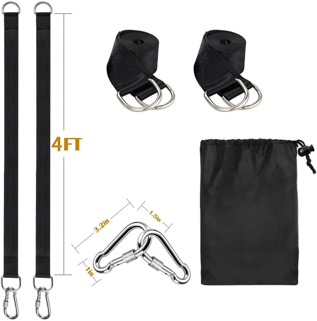 Tree Swing Hanging Straps Kit 4Ft, Robust, Reliable, and Flexible - Supports up to 2200 lbs - Effortless Setup with