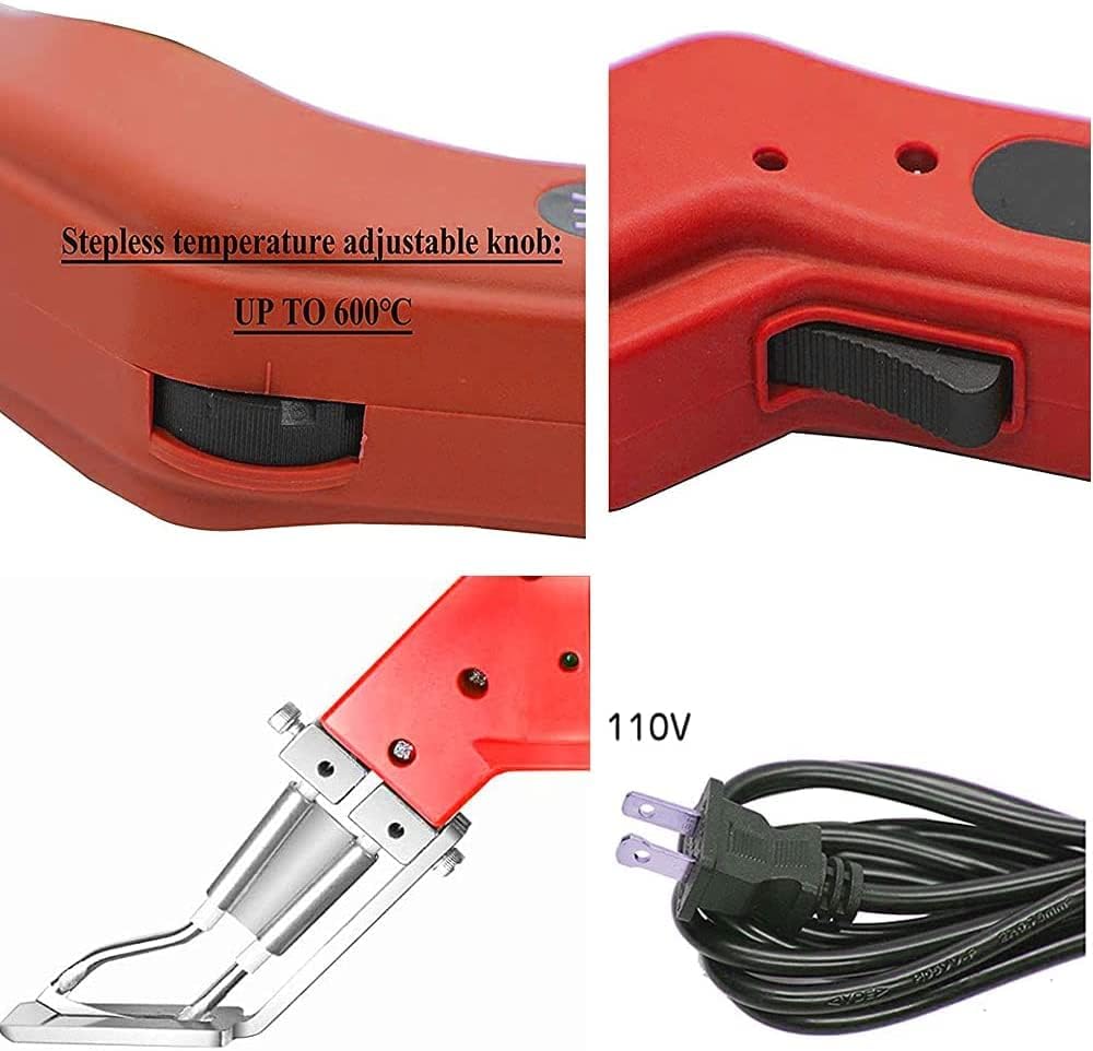 Handheld Hot Knife Fabric Cutter and Heat Sealer, Professional Hot Cutting Tool, with Cutter Foot