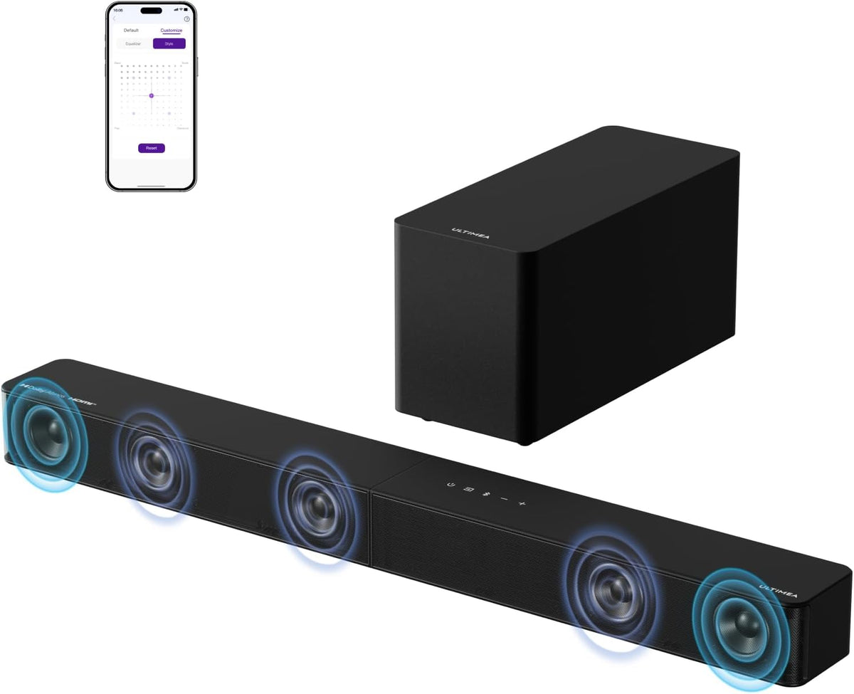 5.1CH Surround Sound Bar System with Dolby Atmos, Poseidon M60 | VoiceMX, BassMX, APP, 300W Soundbar for Smart TV