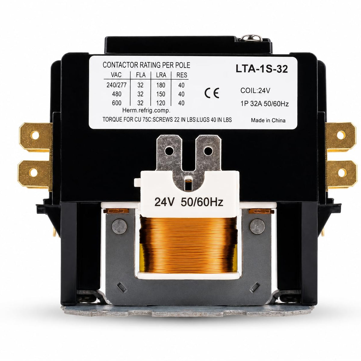 BlueStars 1 Pole 32A 24VAC Coil Contactor E312487 UL Recognised