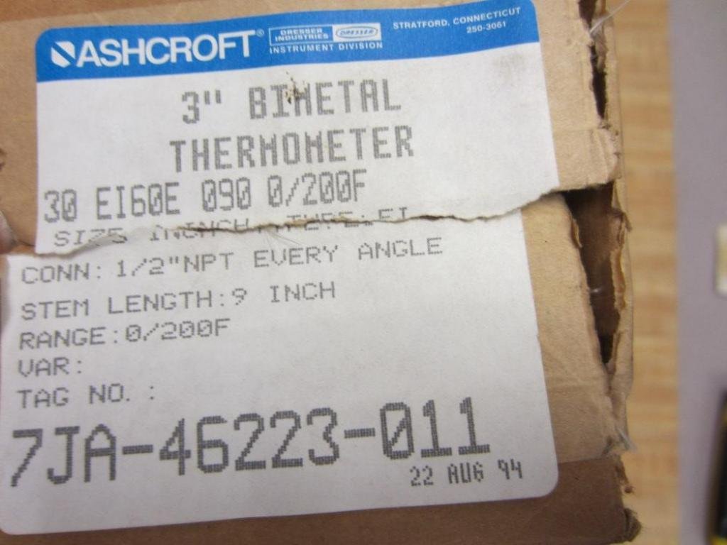 Ashcroft 30-EI-60E-090 Bimetal Thermometer 3" Range: 0/200F