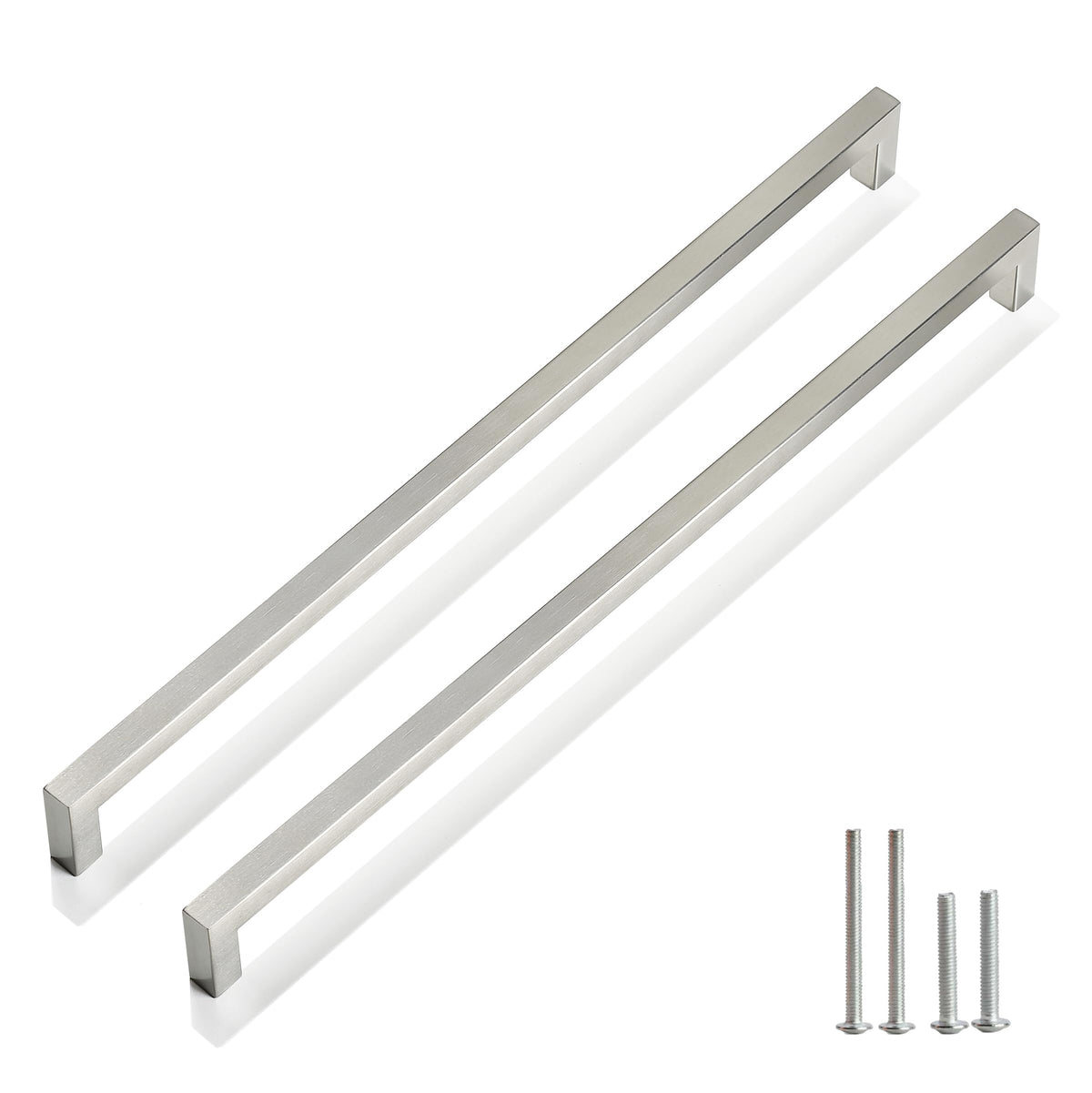 2 Pack 15 Inch Brushed Nickel Cabinet Pulls Square Drawer Handles