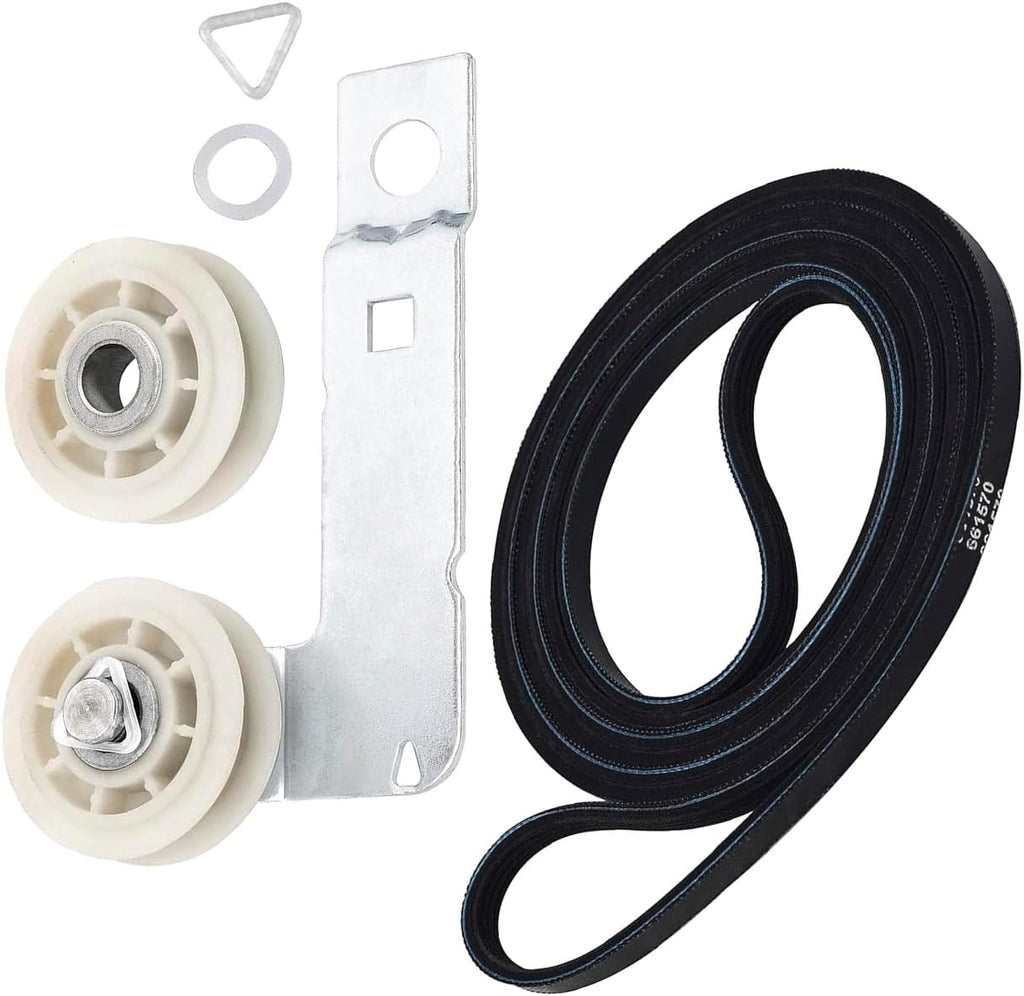 Upgraded Dryer Drum Belt Idler Pulley and Pulley Kit Replacement for Maytag MED8630HW0 MED8630HW1 MED9600SQ0 MED9700SB0 MED9700SQ0 MED9800TK0 MED9800TQ0 MET3800TW0 MET3800TW1 MET3800TW2 MET3800XW0