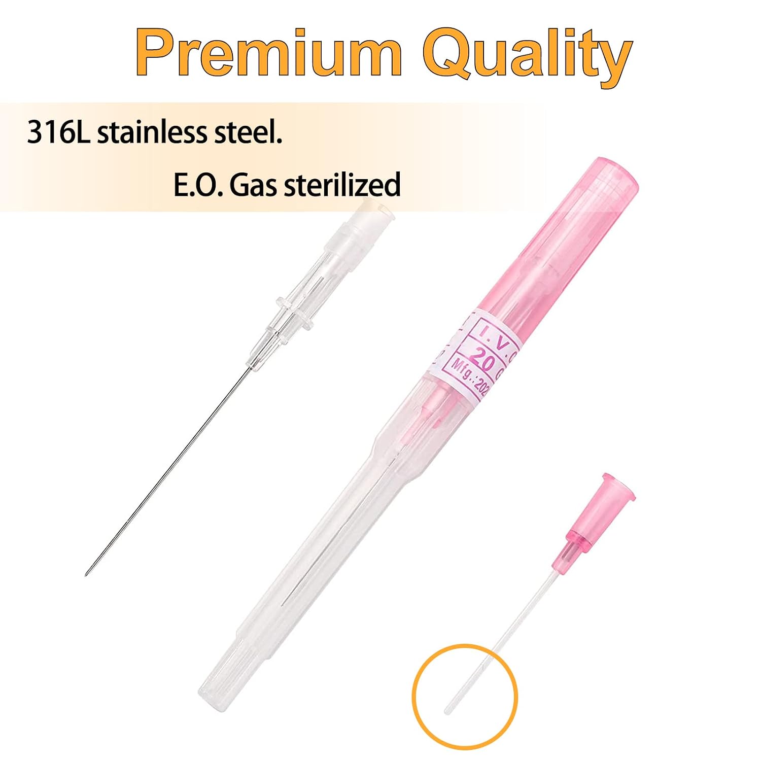 Catheter Piercing Needles 10PCS 20G Hollow Tubes for Body Jewelry