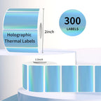 Direct Thermal Label 2x1 Inch- Barcode Labels- Holographic Thermal Sticker Labels for Address, Shipping, Compatible