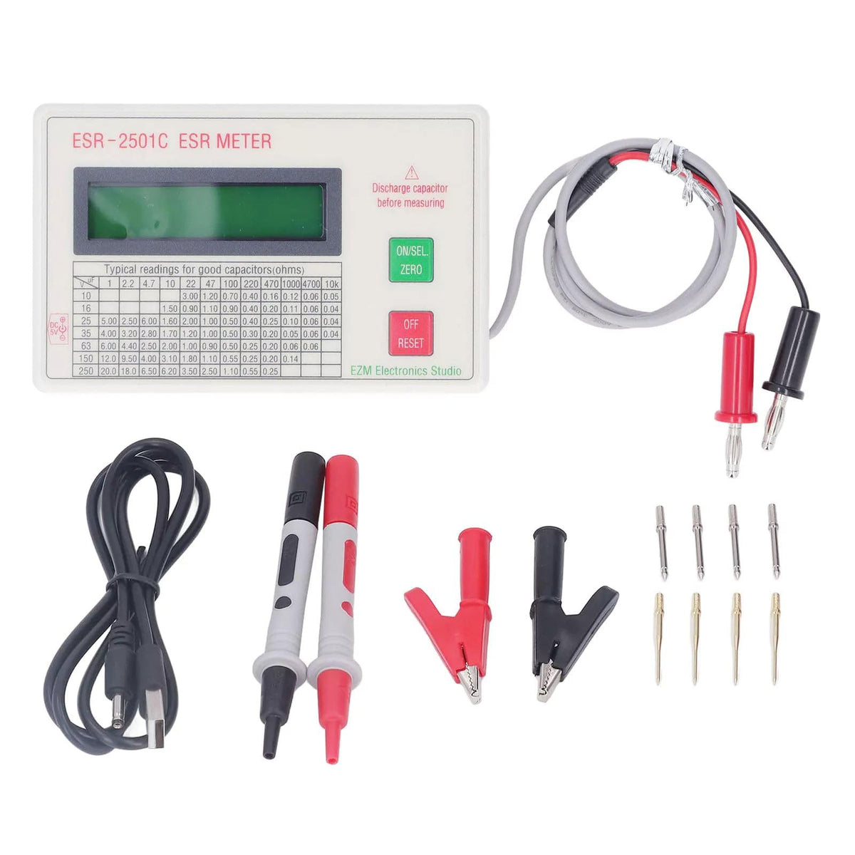 ESR Meter Capacitor Tester, Digital Capacitor Tester Multimeter Capacitance Meter Accessory
