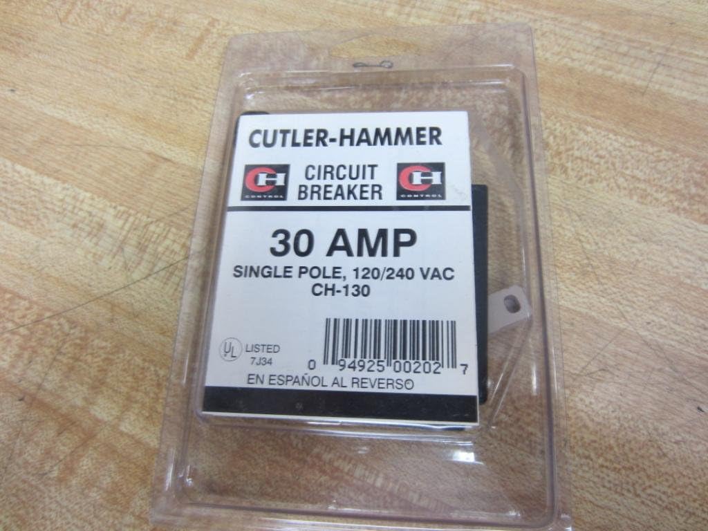 Cutler Hammer CH130 Circuit Breaker, 1-Pole 30-Amp
