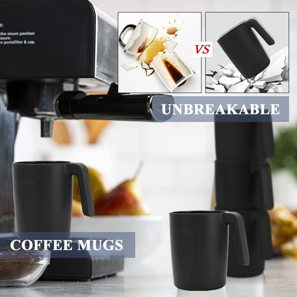 Unbreakable Coffee Mug Set - 6 Wheat Straw Reusable Cups | Dishwasher Safe Drinking Glasses | Alternative to Plastic