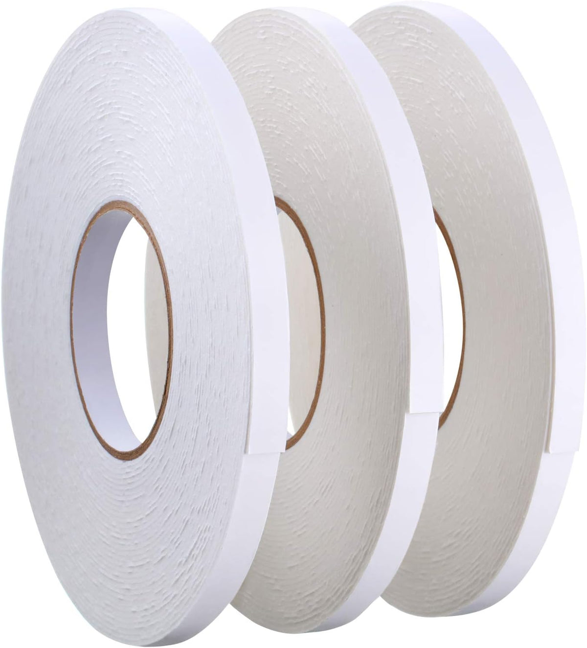 3 Rolls Double Sided Foam Tape, 1/2 Inch by 50 Feet, White