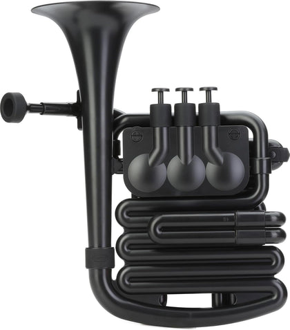 jHorn Beginner Instrument for Trumpet, Euphonium & Tuba, Black | Selectable B-flat and concert C pitch, low, middle &