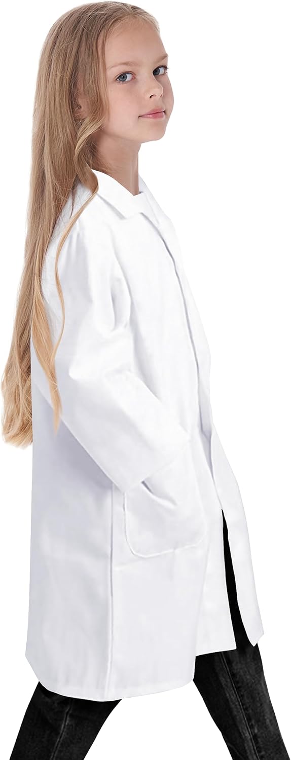 Lab Coat for Girl - White Unisex Kids Doctor's Coat Kids Vet Coat, Doctor Dress Up Costume for Girl