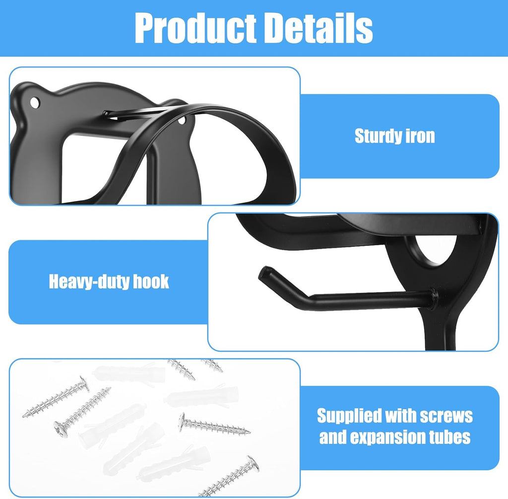 6 Counts Horse Bridle Rack, Iron Bridle Bracket with Tubes and Screw, Wall Mount for Horse Tack Storage, Halter