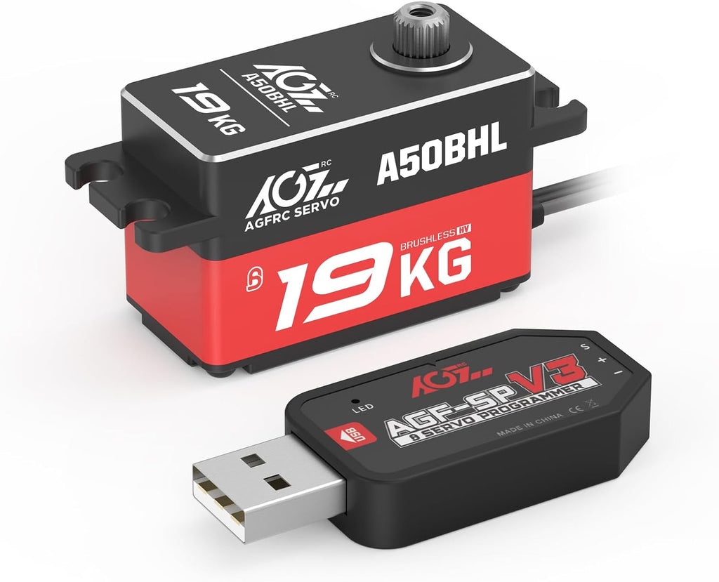 A50BHL 19kg Low-Profile Digital Brushless RC Servo Motor | 0.073s High Speed, 8.4V HV, Programmable, Full Metal