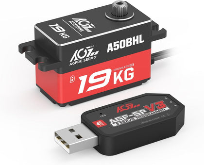 A50BHL 19kg Low-Profile Digital Brushless RC Servo Motor | 0.073s High Speed, 8.4V HV, Programmable, Full Metal