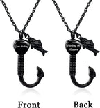Gone Fishing Urn Necklace for Ashes, Fish Hook Memorial Pendant
