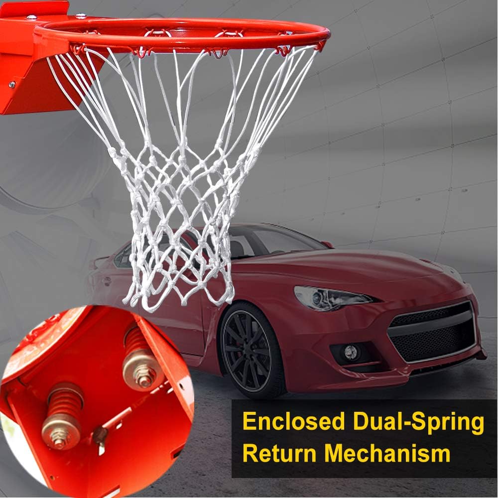 Professional 180º Heavy Duty Breakaway Basketball Rim，18 inch Flex Rim Goal Replacement Fits 5"x5", 5"x4"